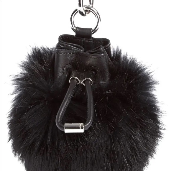 'Mini Roxy' Genuine Rabbit Fur Bag Charm - Picture 3 of 3